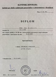 Atestačný diplom z Bratislavy